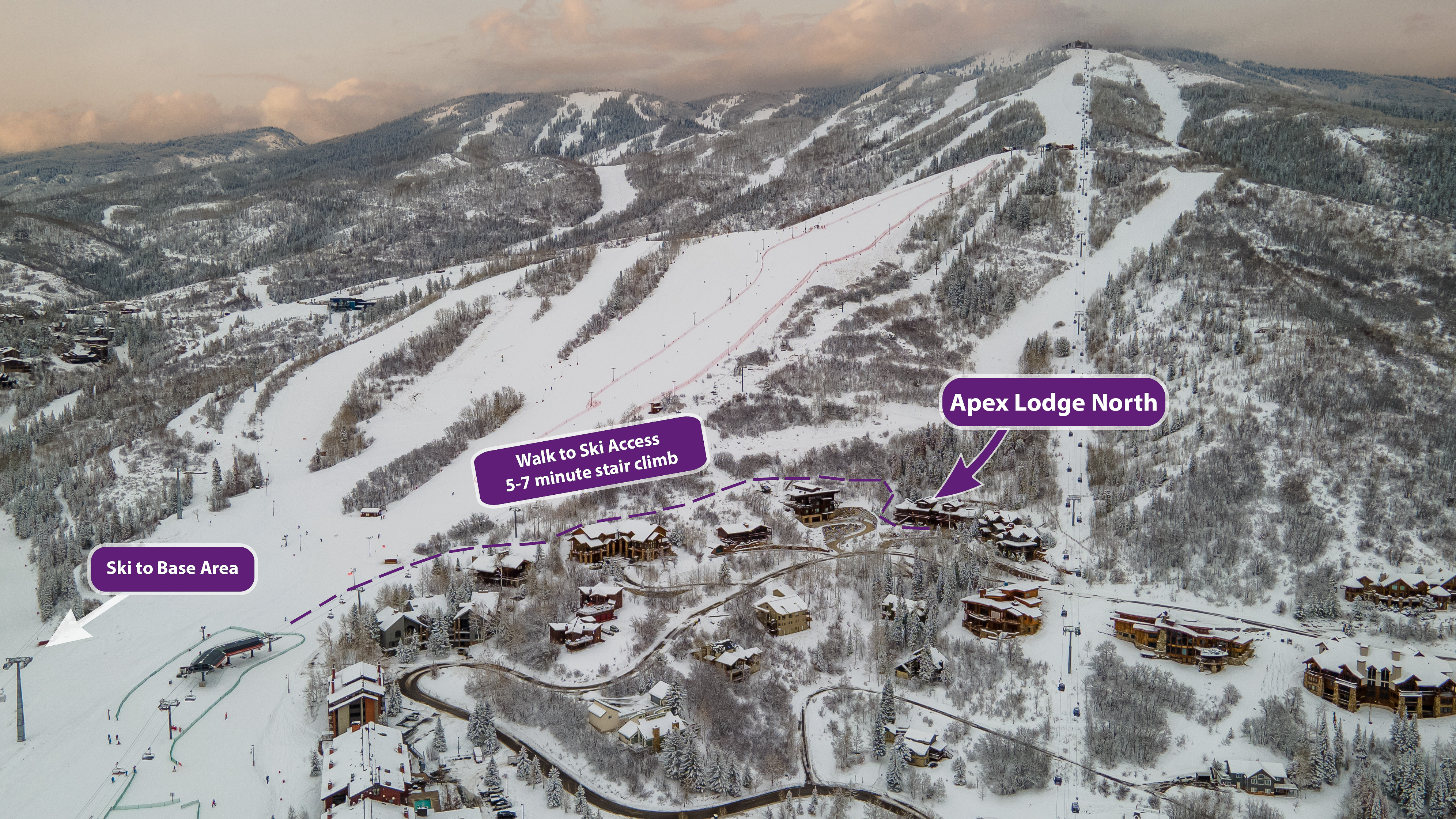 Winter Aerial View - Ski access for Apex Grande