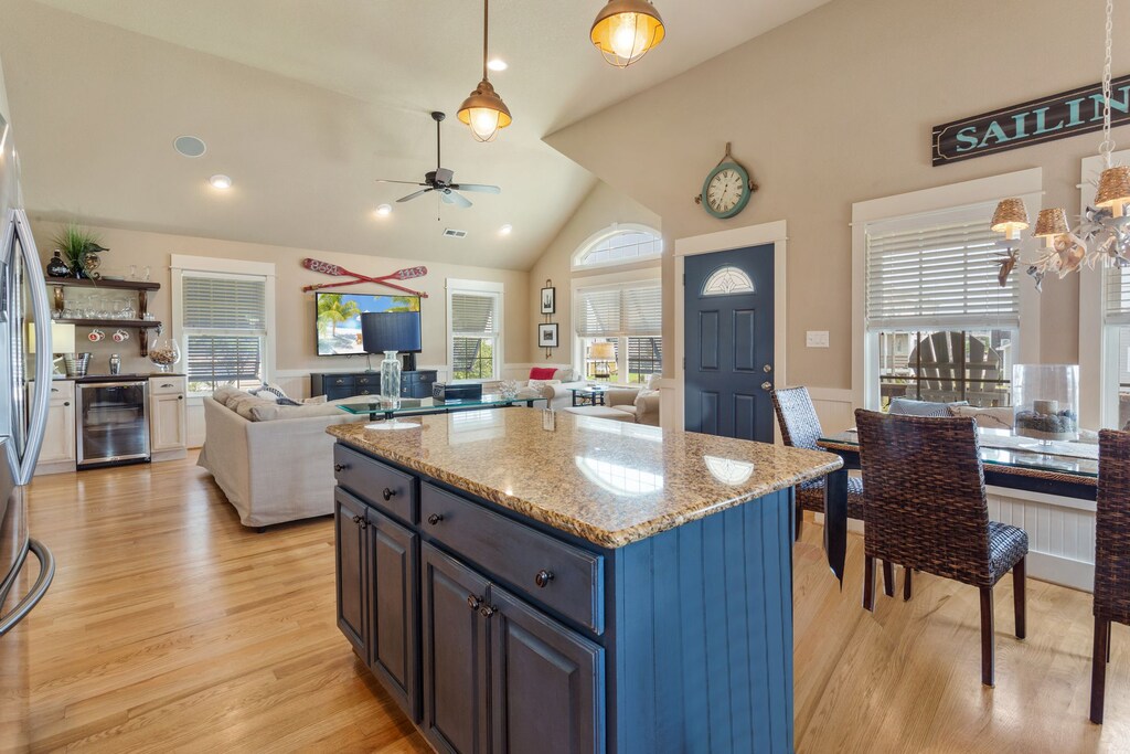 The open-concept floor plan keeps everyone close throughout your stay.