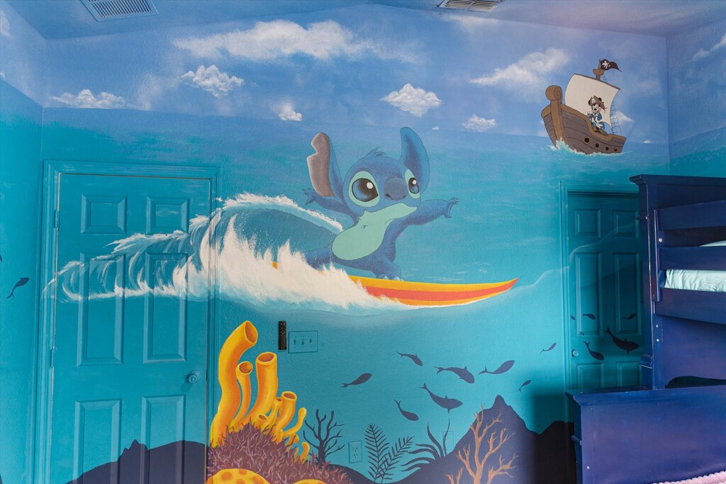 Twin/Double Suite Bunk Bedroom 2, Upstairs
Attached Bathroom
Disney Theme