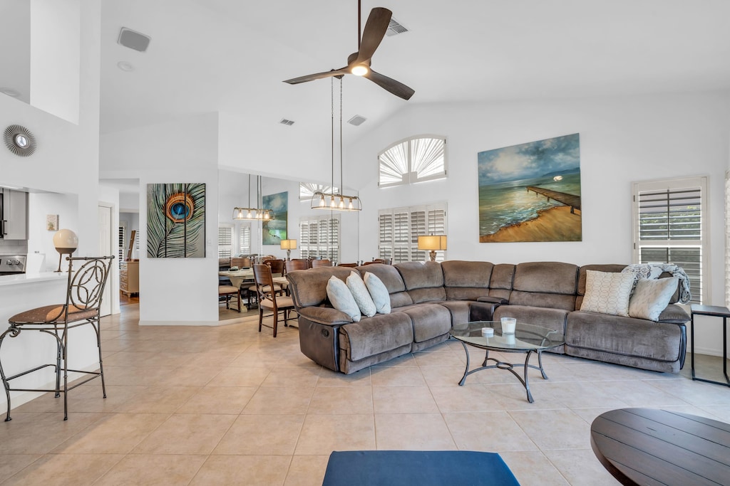 The home has tall ceilings and great natural lighting