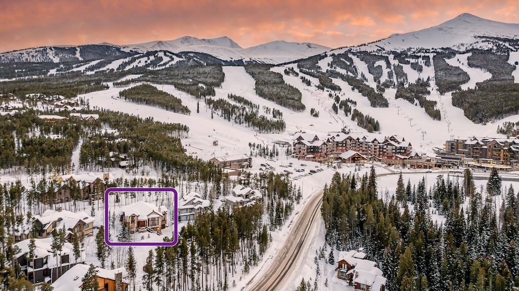 Aerial of Boulder Ridge Retreat and the Breckenridge Peak 8 Base Area
