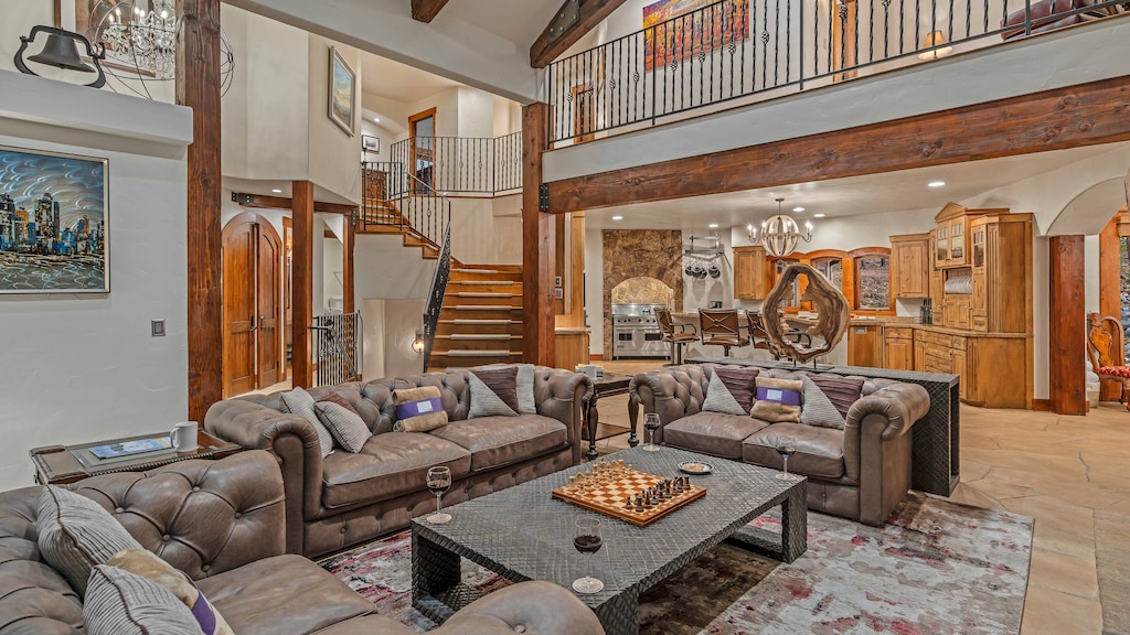 Great room with open floor plan