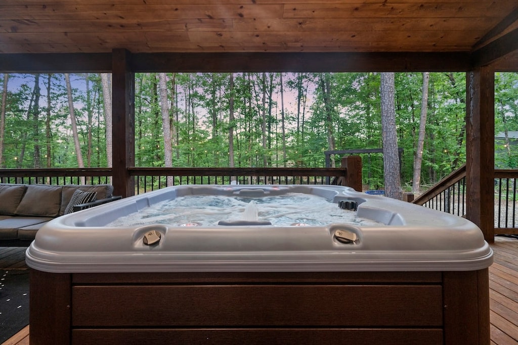 Enjoy a relaxing soak in the hot tub
