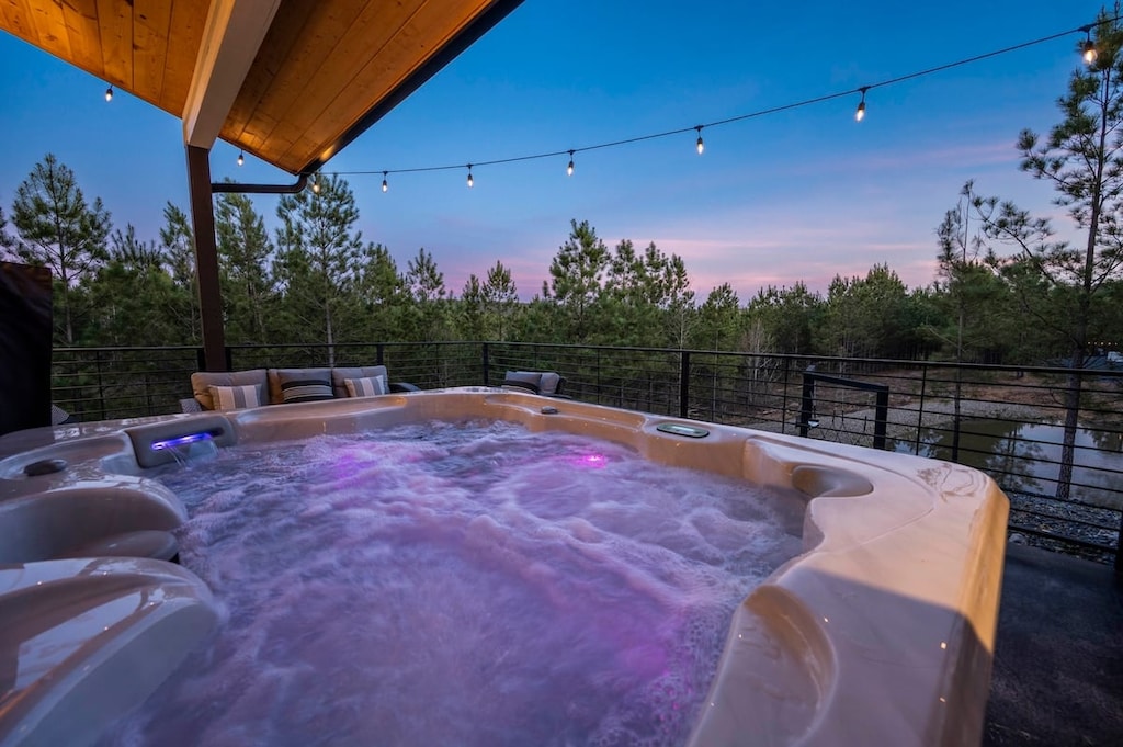 Soak that stress away in the hot tub