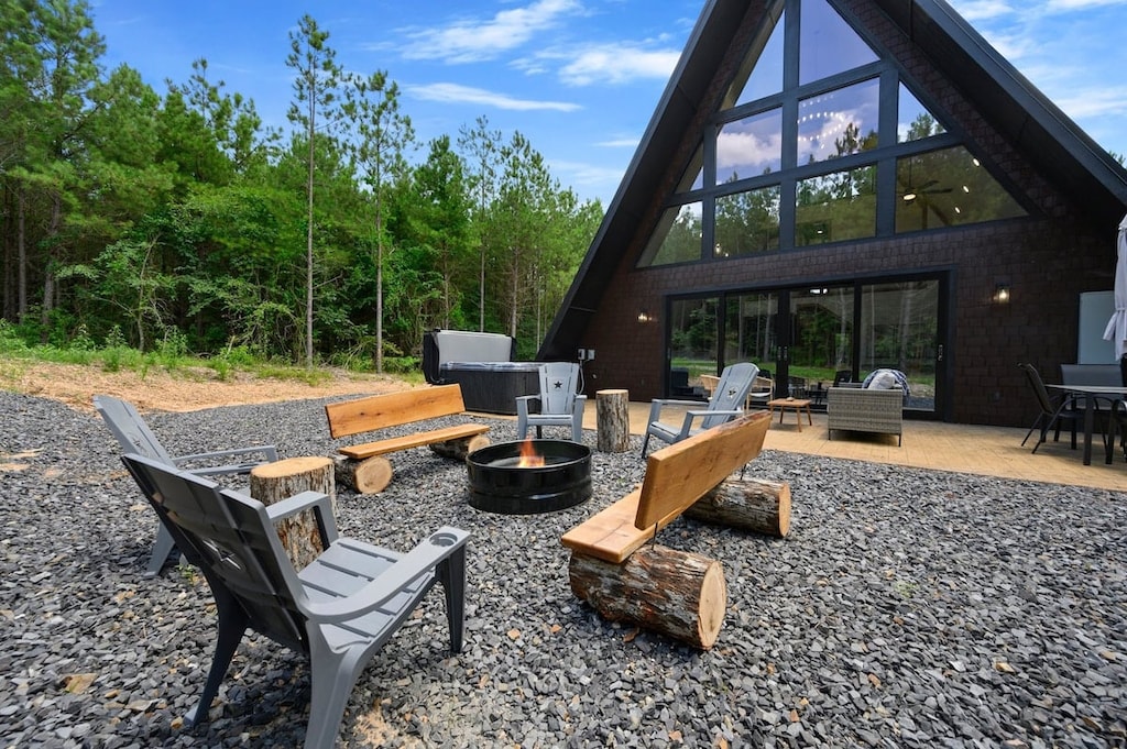 Enjoy roasting marshmallows over the fire