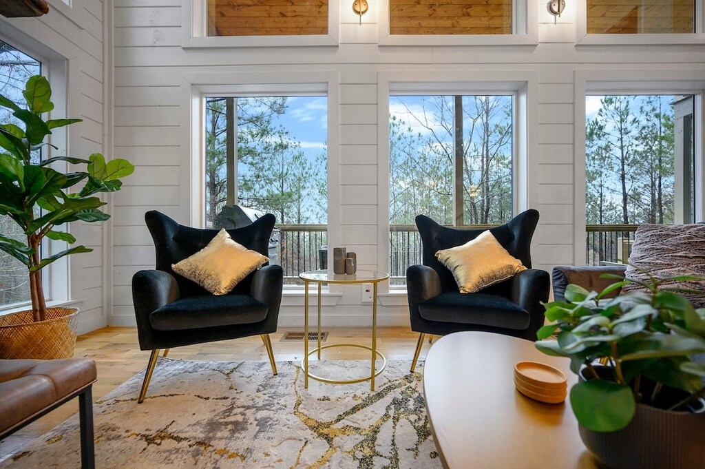 Living room offers multiple seating spaces