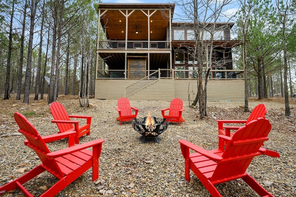 Enjoy roasting marshmallows over the fire pit