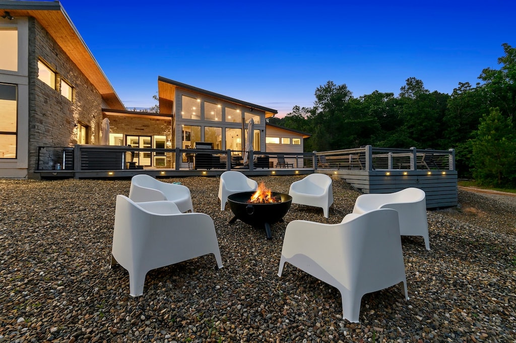Roast marshmallows over the fire under the stars