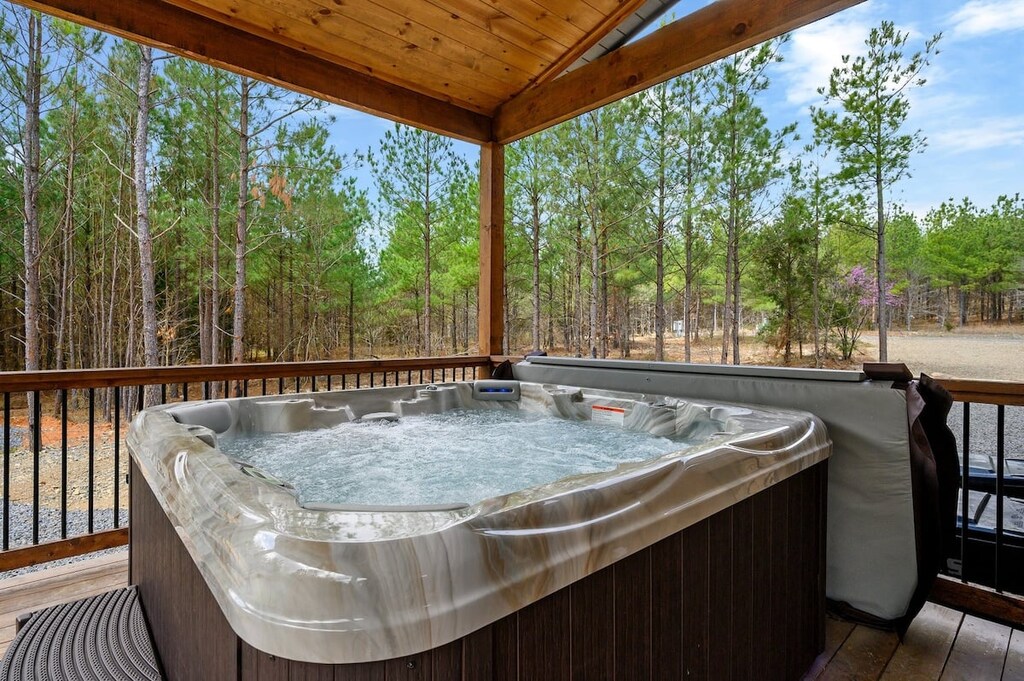 Enjoy a relaxing soak in the hot tub
