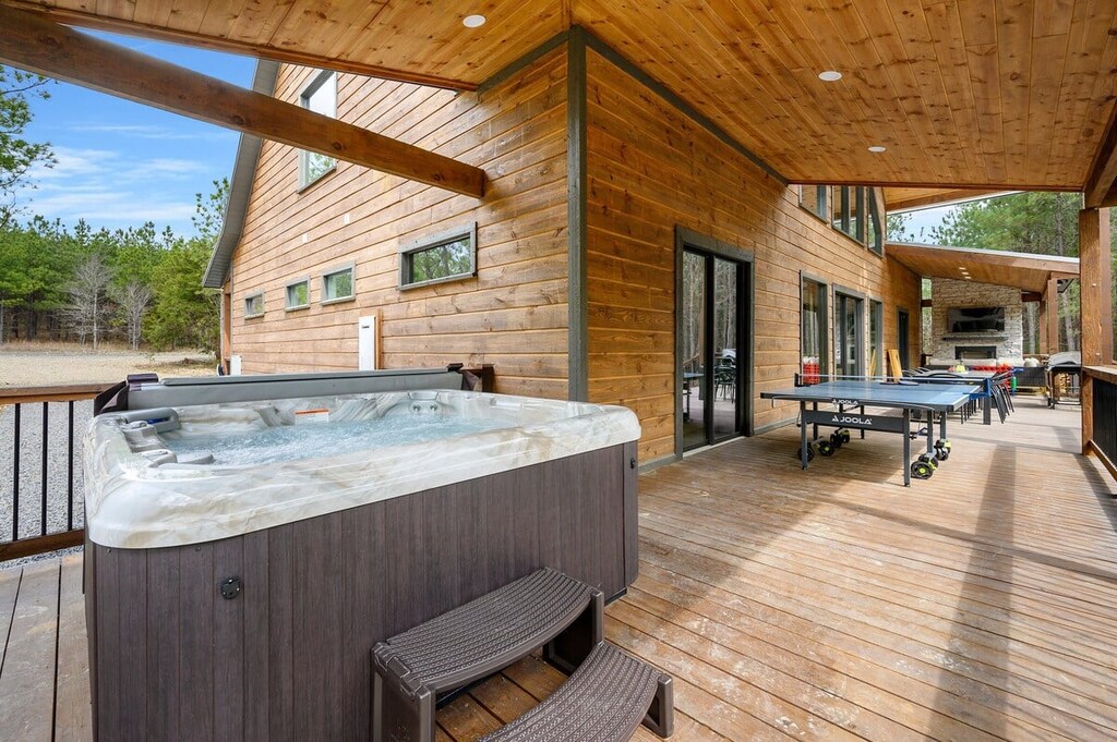 Enjoy a relaxing soak in the hot tub