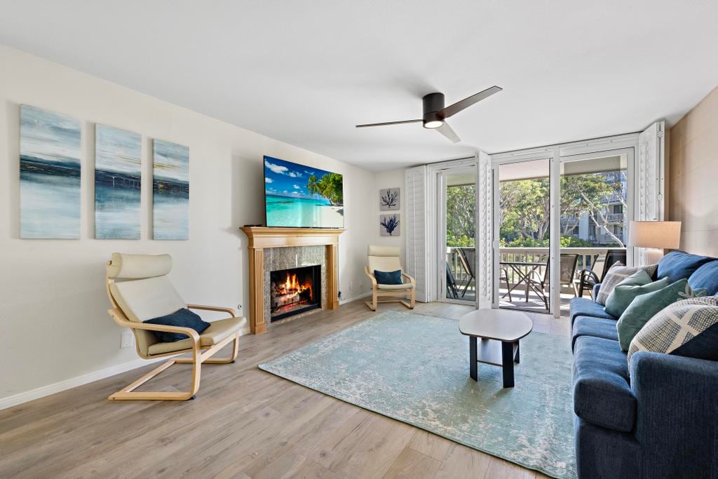 Enjoy the fireplace during those chilly months.