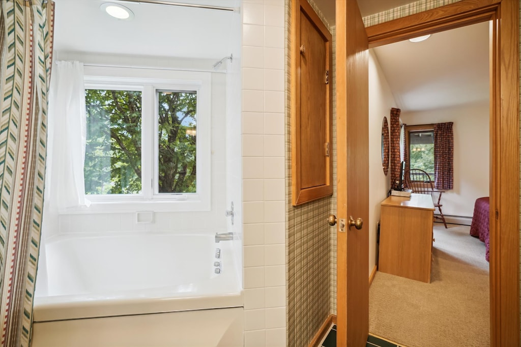 Full bathroom attached to queen bedroom