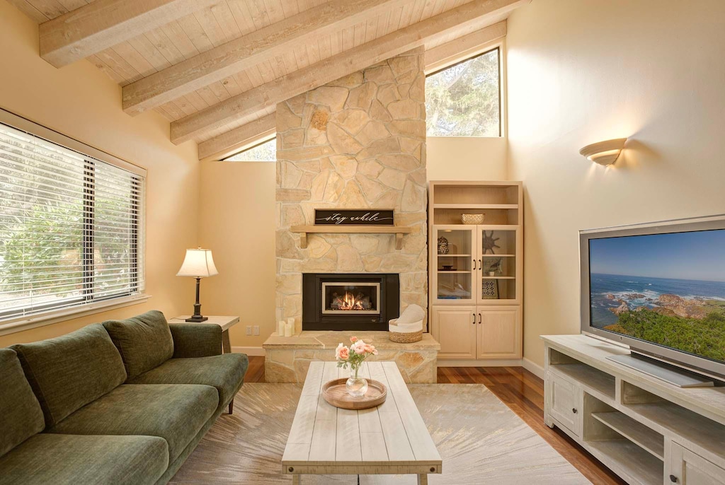 Family Room, SmartTV, Remote-Controlled Electric Fireplace