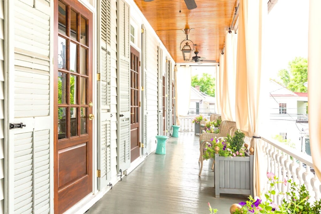 Victorian porches stretch the length of the home!