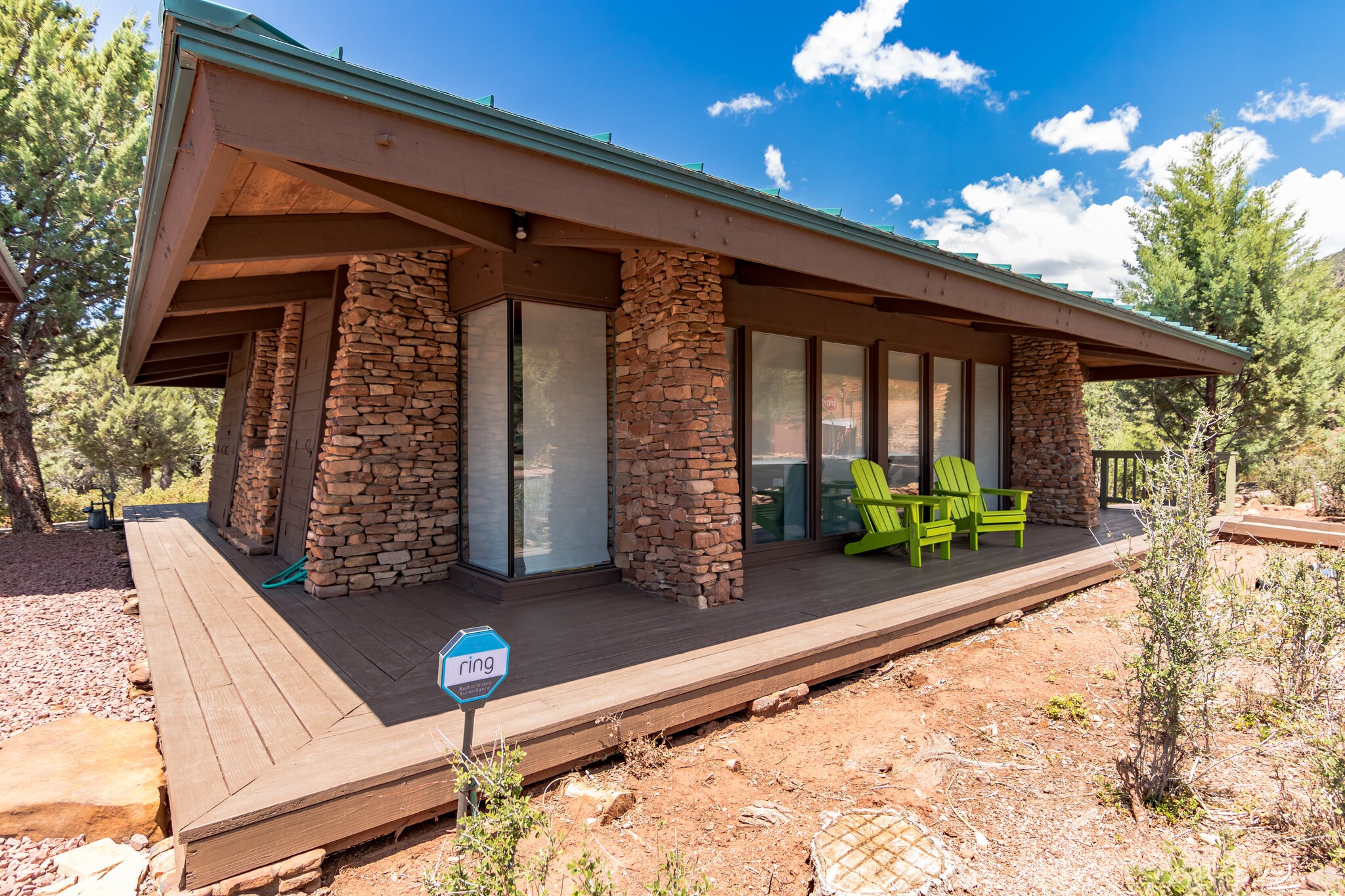 What will you do on the large wraparound deck? Welcome the sun with the provided yoga mats? Kick back and read a good book on the Adirondack chairs? Watch the sunset and play the provided ukulele? Your imagination is the only limit.