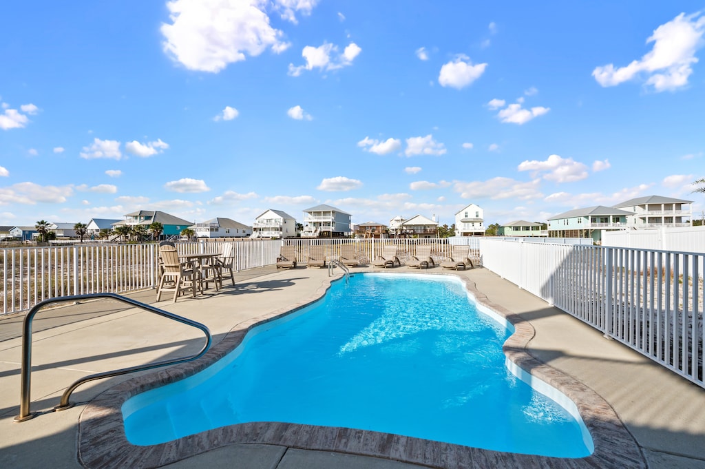 All About That Beach has a private pool that can be heated during the cooler months