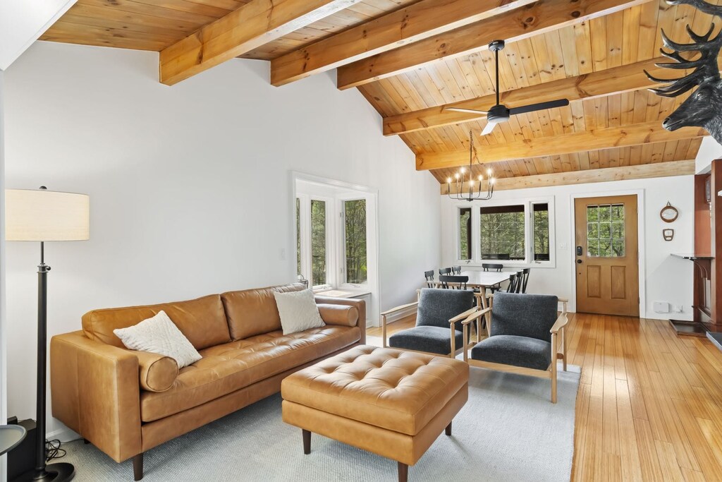 Vaulted Tongue and Groove Ceilings with Exposed Beams