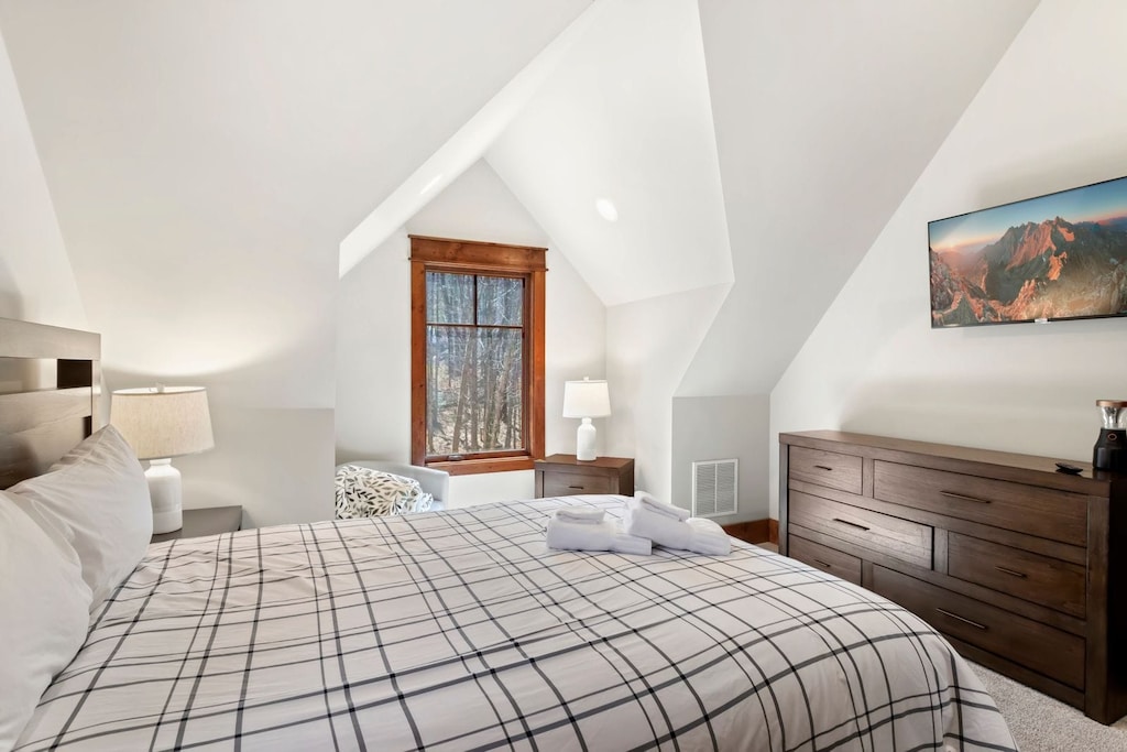 Queen Bed and TV in Guest Bedroom Two