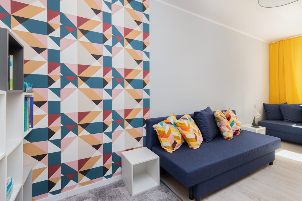 Spacious bedroom with full equipment. 