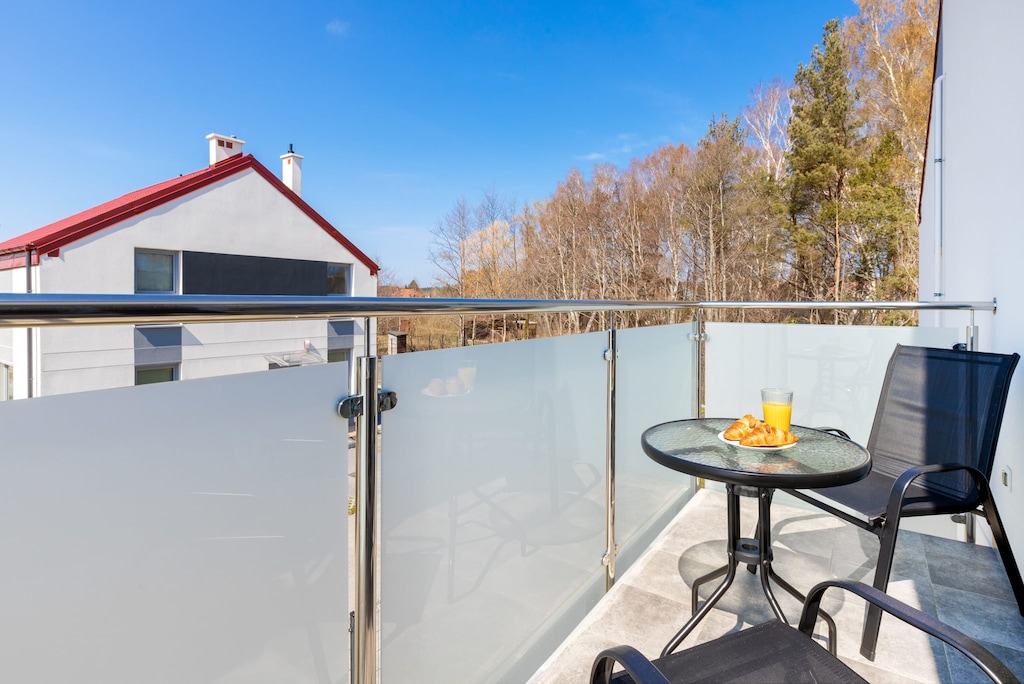 Balcony perfect for drinking coffee or tea. 