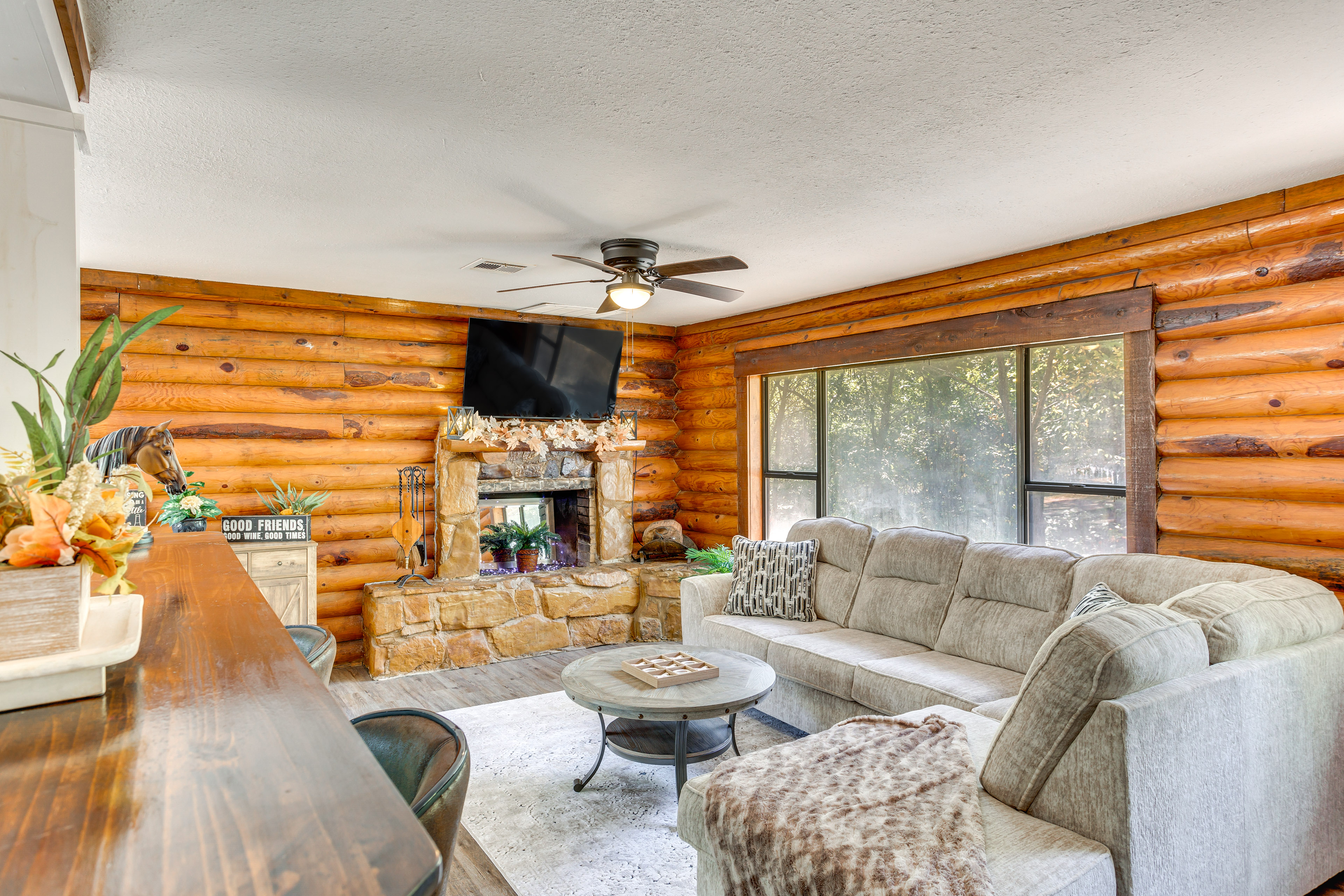 Property Image 1 - Davis Cabin w/ Fire Pit: Close to Turner Falls!