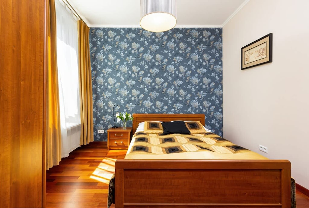 Cozy bedroom in the apartment. 