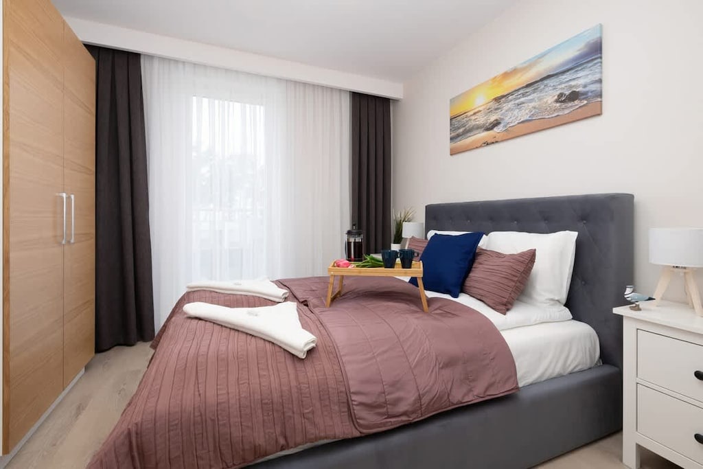 Cozy bedroom in the apartment. 