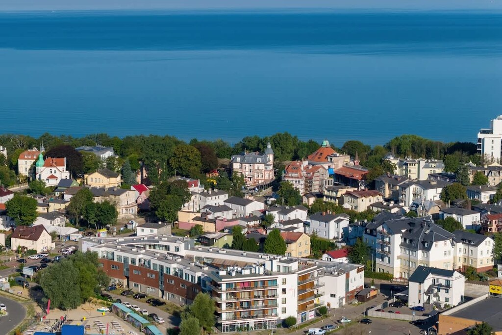 The building's surroundings. 