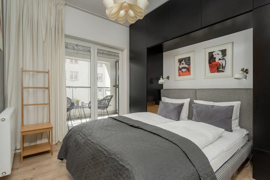 Cozy bedroom in the apartment. 