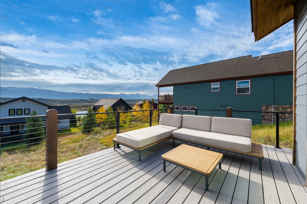 Exterior view of the wrap around deck