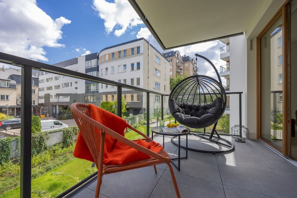 Balcony perfect for drinking coffee or tea. 