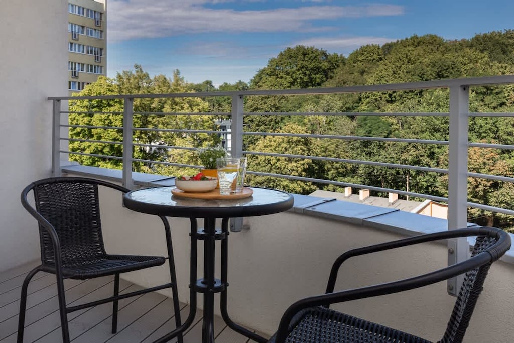 Balcony perfect for drinking coffee or tea. 