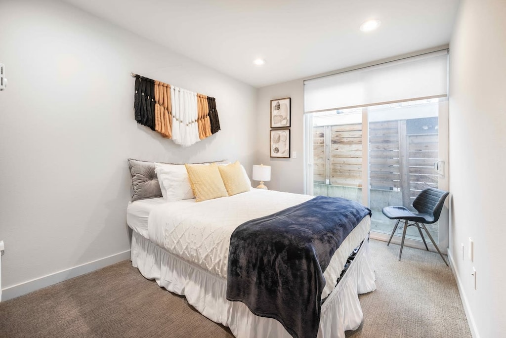 Here is the master bedroom with french windows