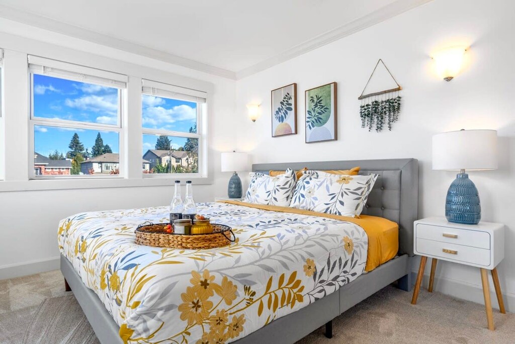 The master bedroom with king size bed