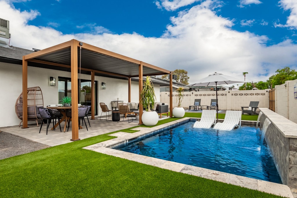 Outdoor spaces are like a resort, offering incredible relaxation opportunities.