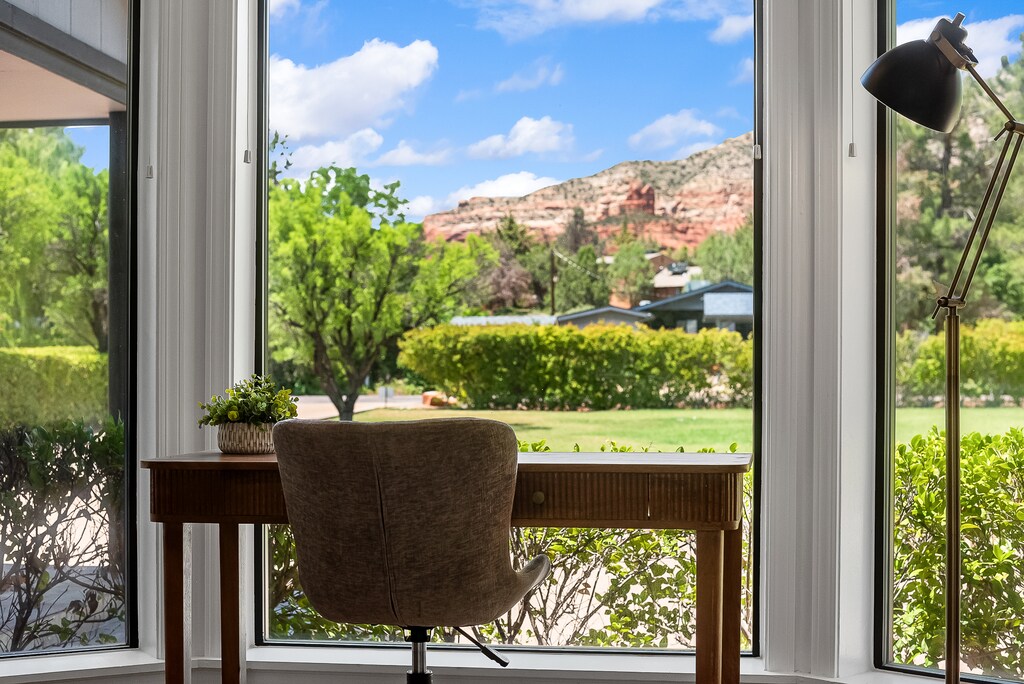 Enjoy the view of Thunder Mountain View while journaling or working!