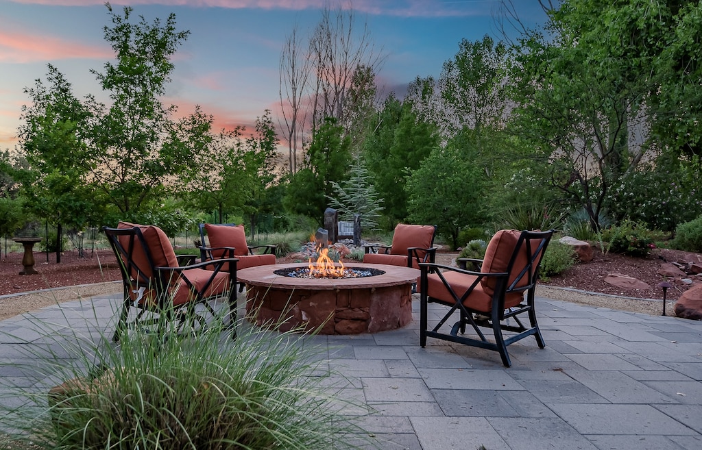 Take in the beautiful sunsets while enjoying a fire!