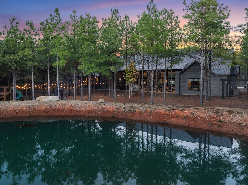 Pond located behind the cabin