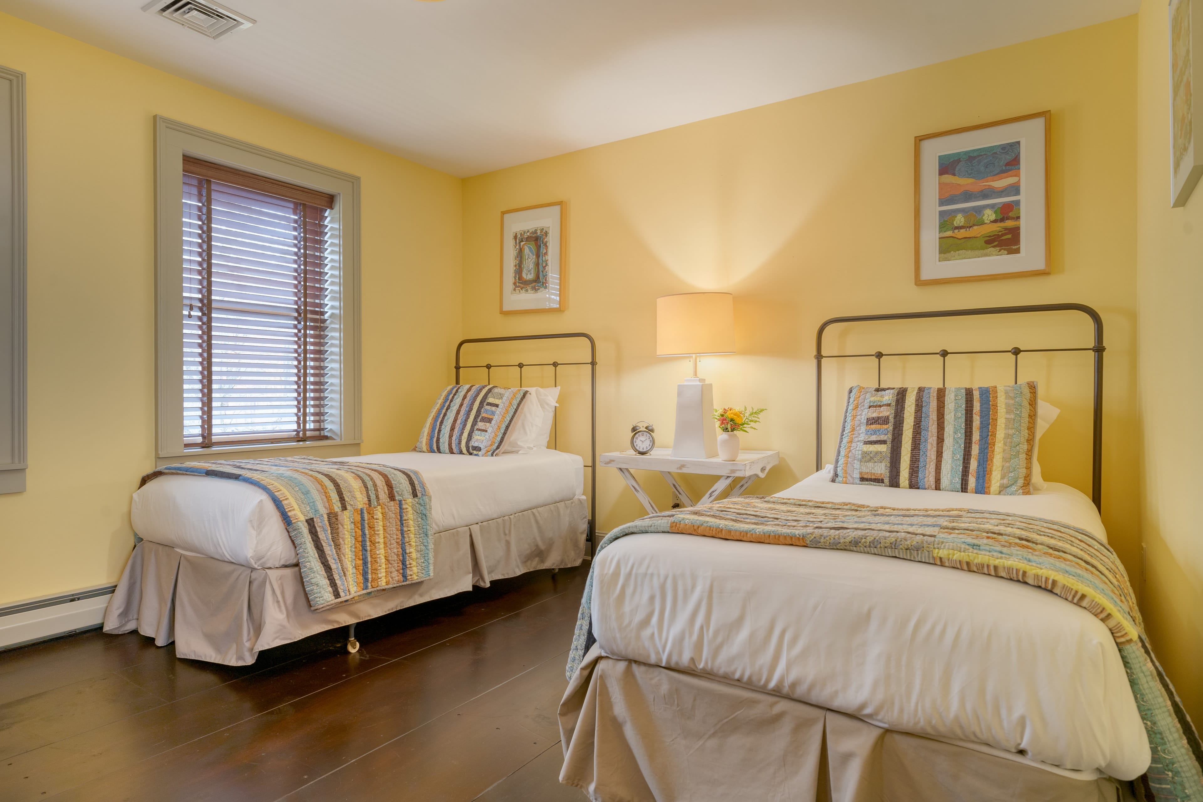 Bedroom 2 features two twin beds.