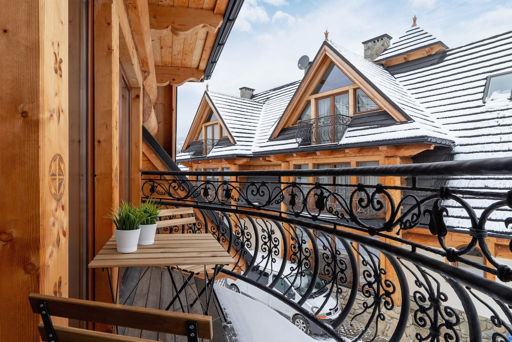 Balcony perfect for drinking coffee or tea. 