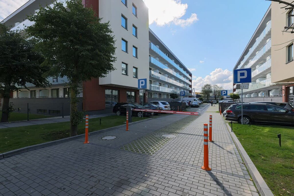 The building's surroundings. 