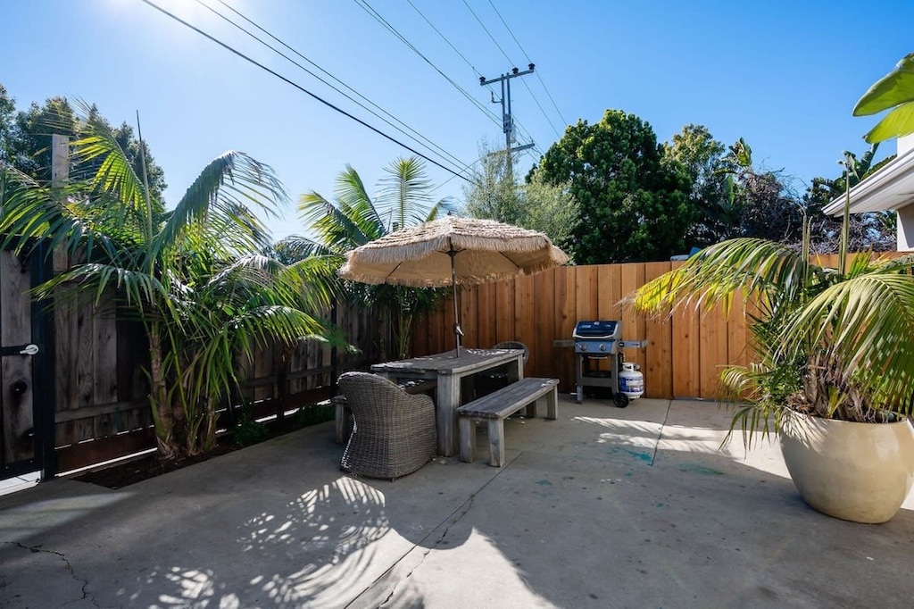 Outdoor area with BBQ