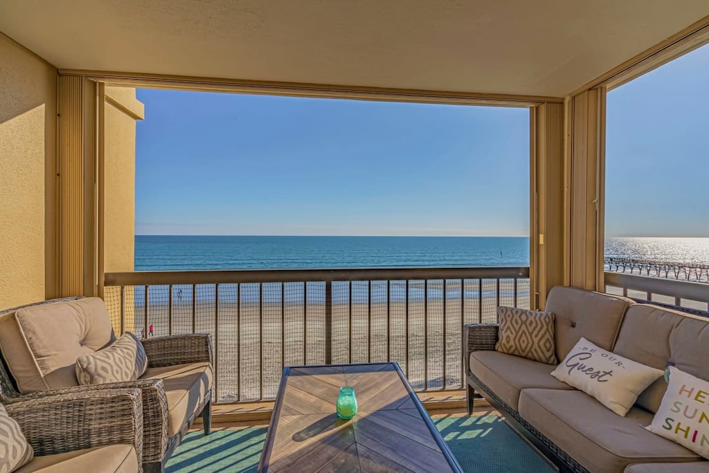 Oceanfront balcony view