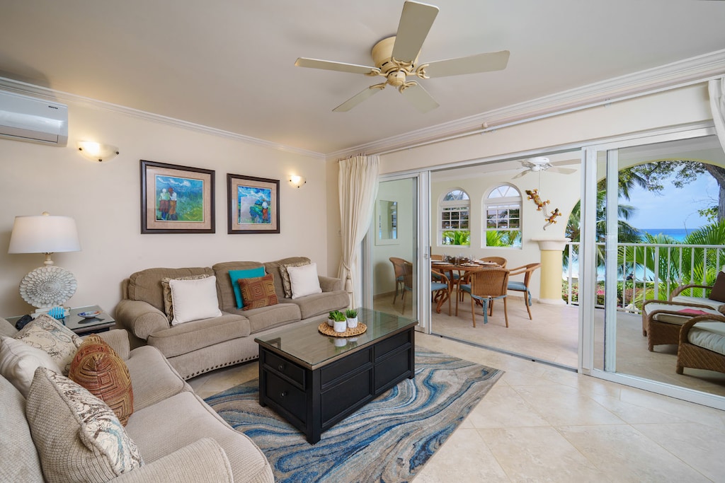 This modern furnished apartment has an inviting open-plan design