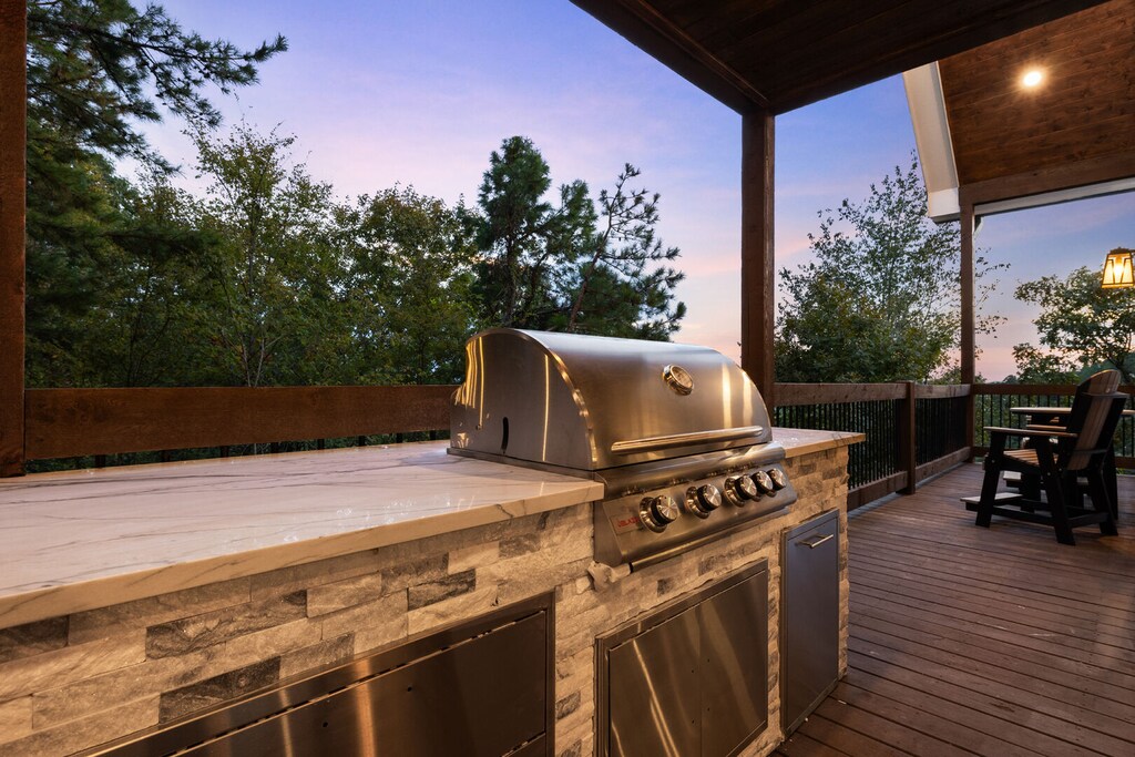 Grill with propane hardwired