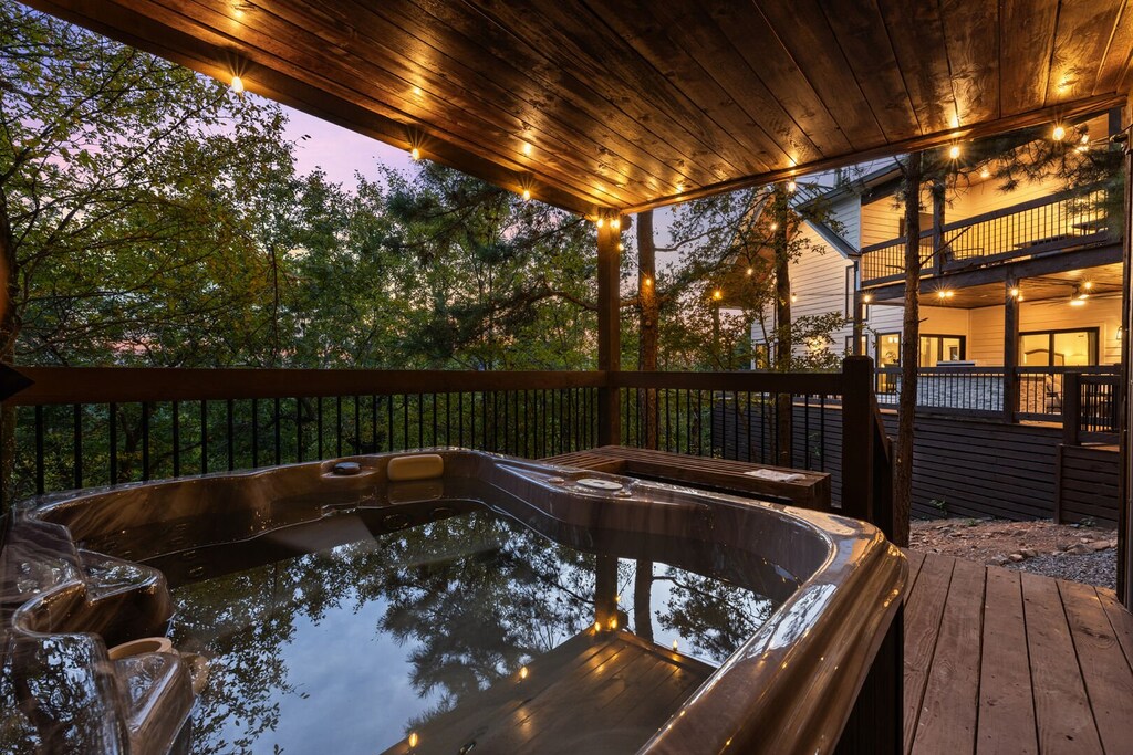 Just sit back and relax in the hot tub!