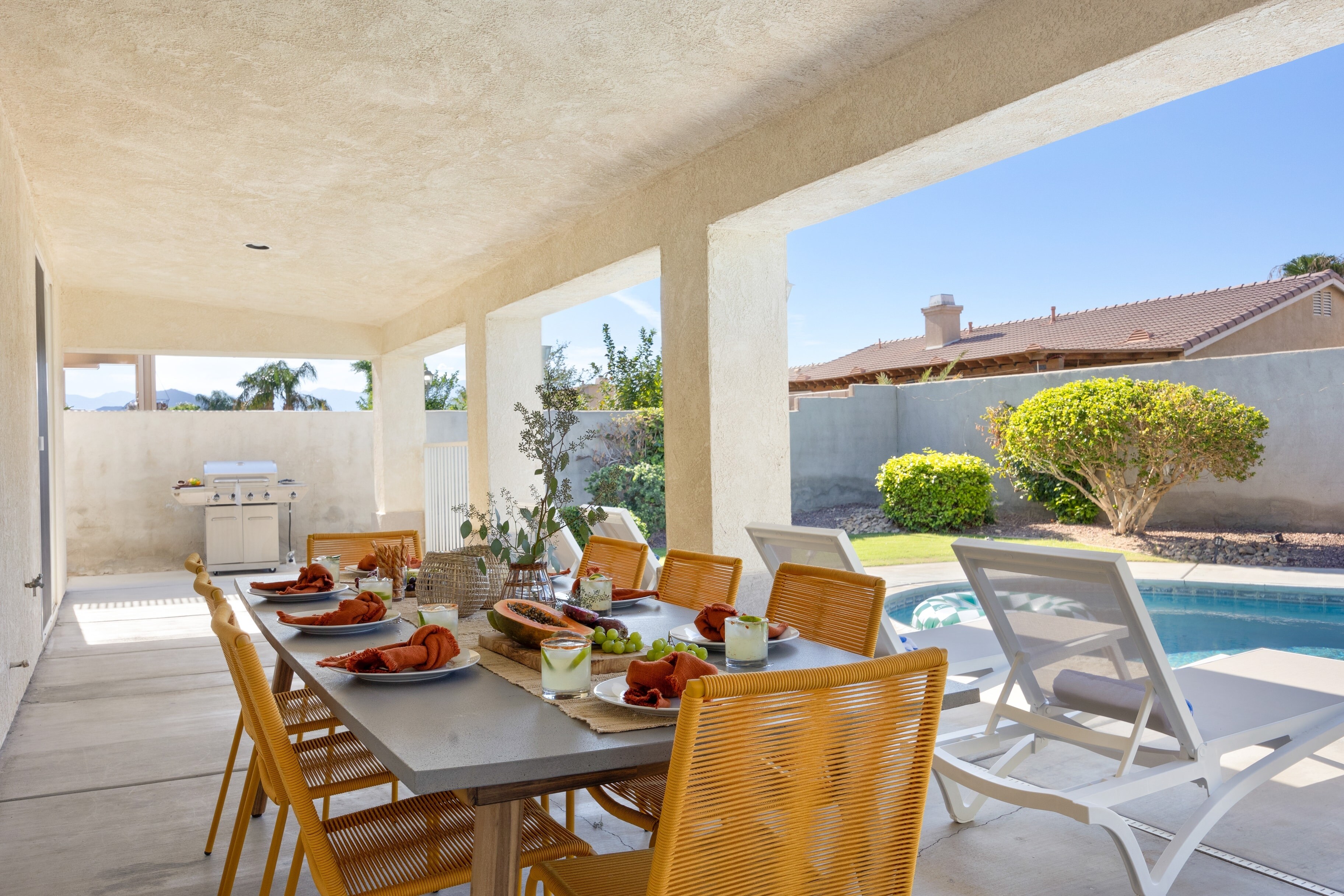 Outdoor dining area.