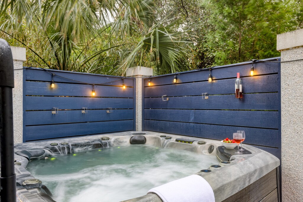 Soak in the hot tub.