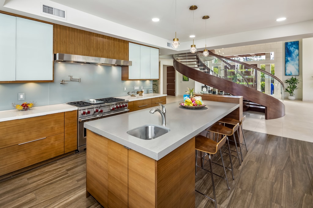 Gather around the island for casual meals and conversations.