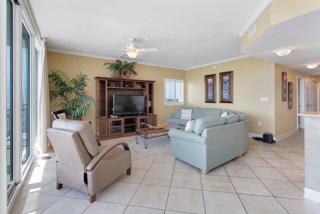 Living room with flat-screen TV